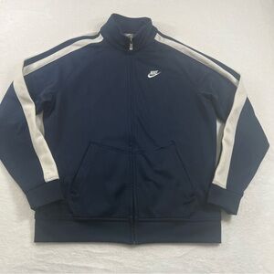 Nike Men's Navy and White Track Jacket size XL